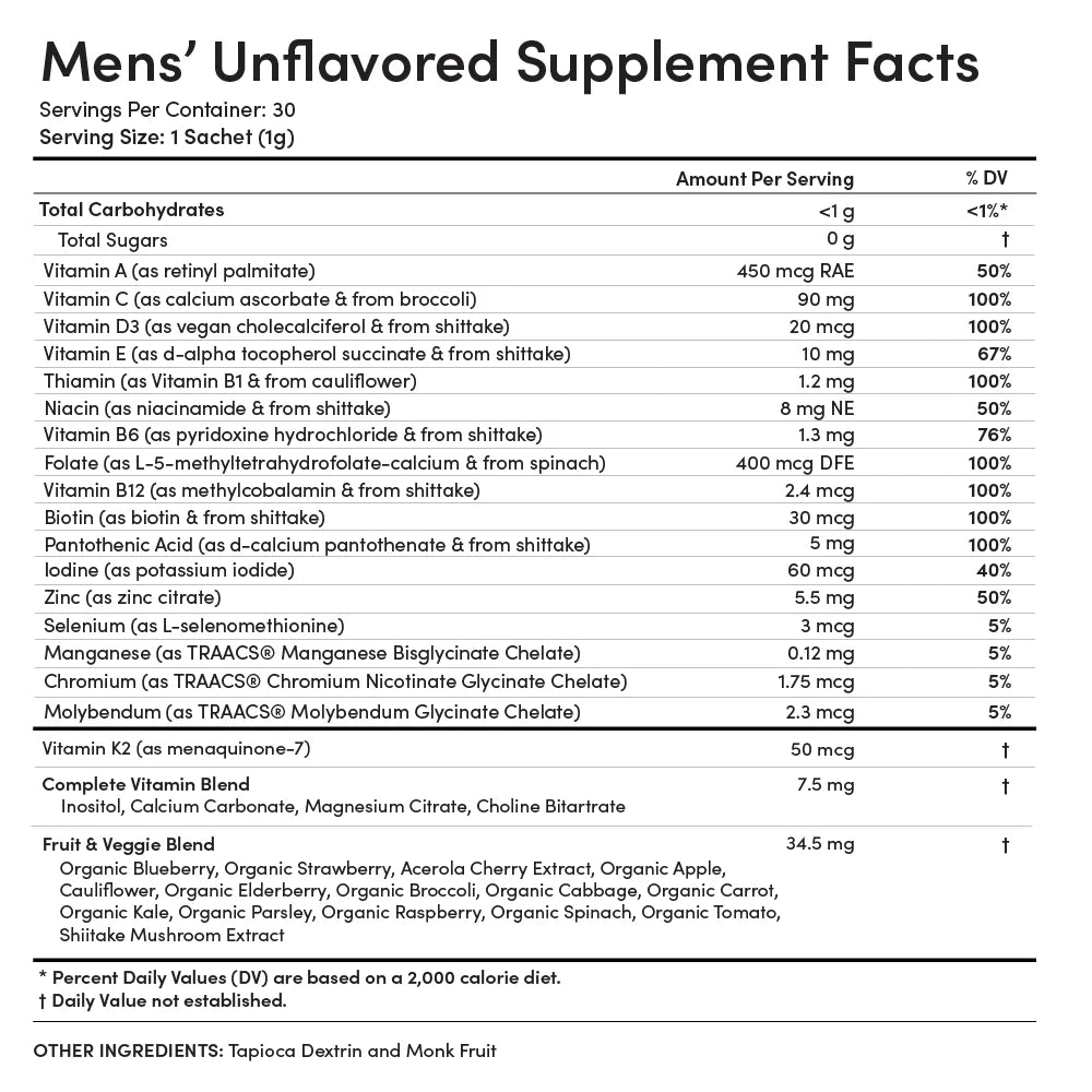Ella Ola Men's Unflavored Multivitamin