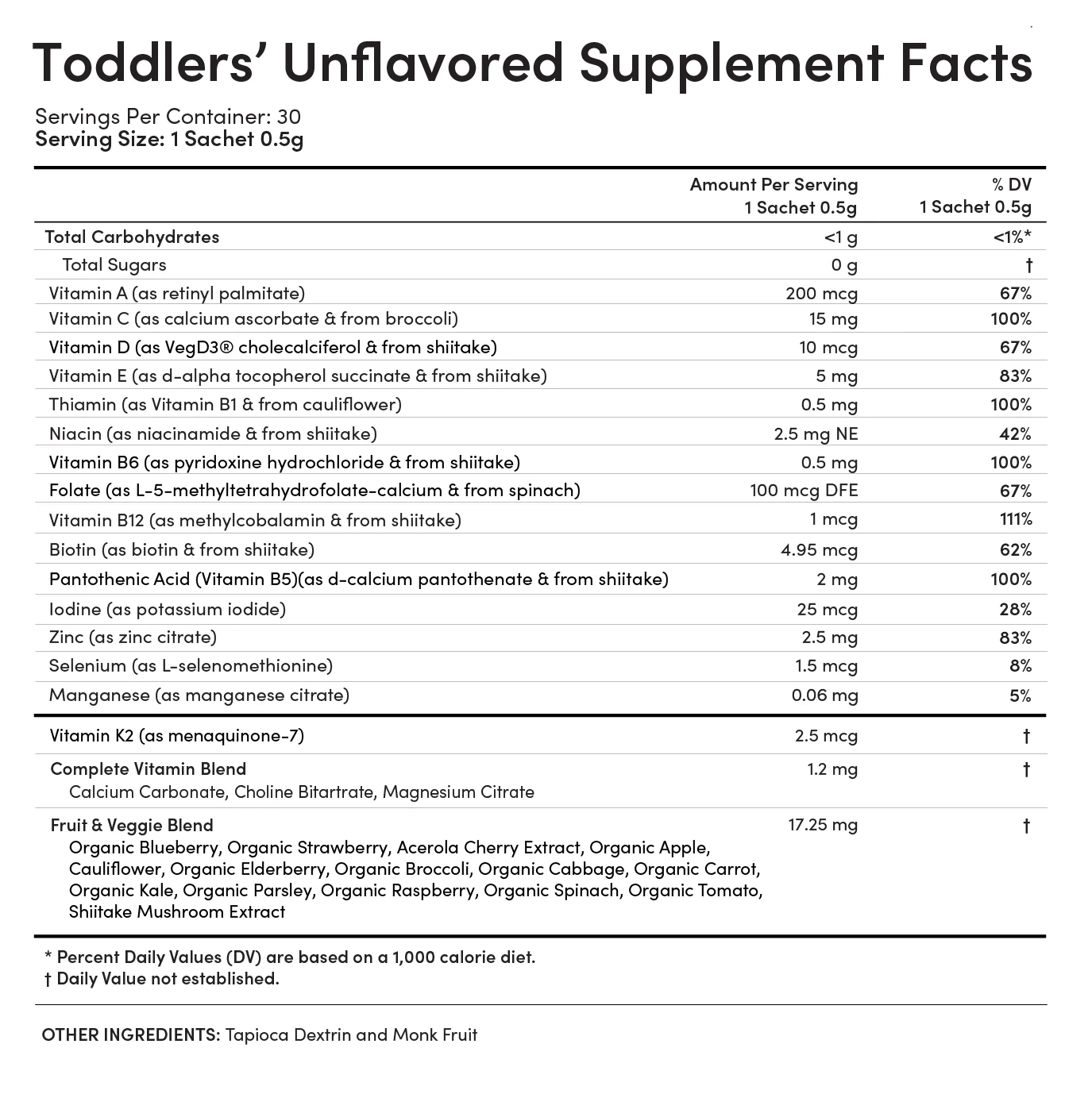 Ella Ola Toddlers' Unflavored Multivitamin