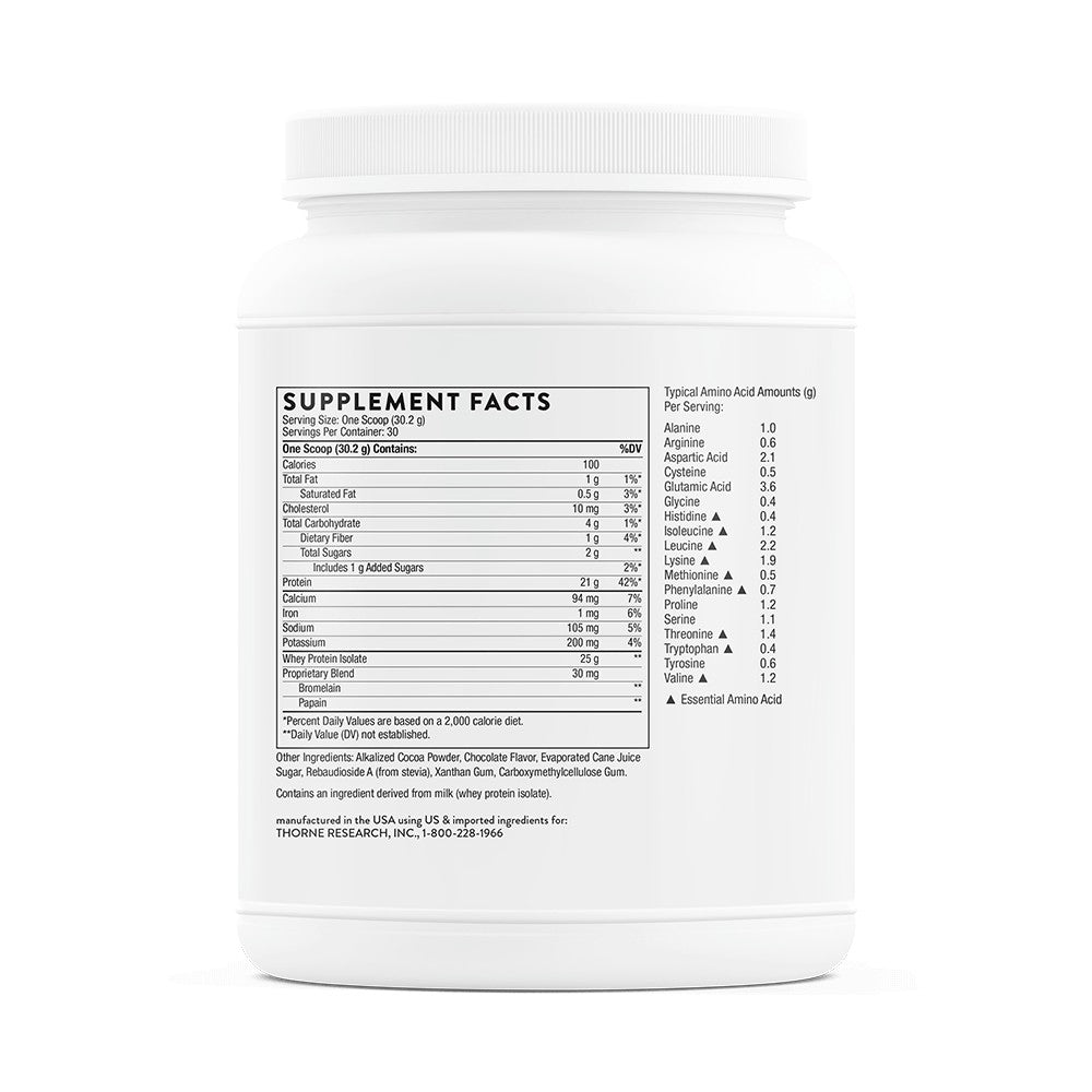 Thorne Whey Protein Isolate- 2 flavors