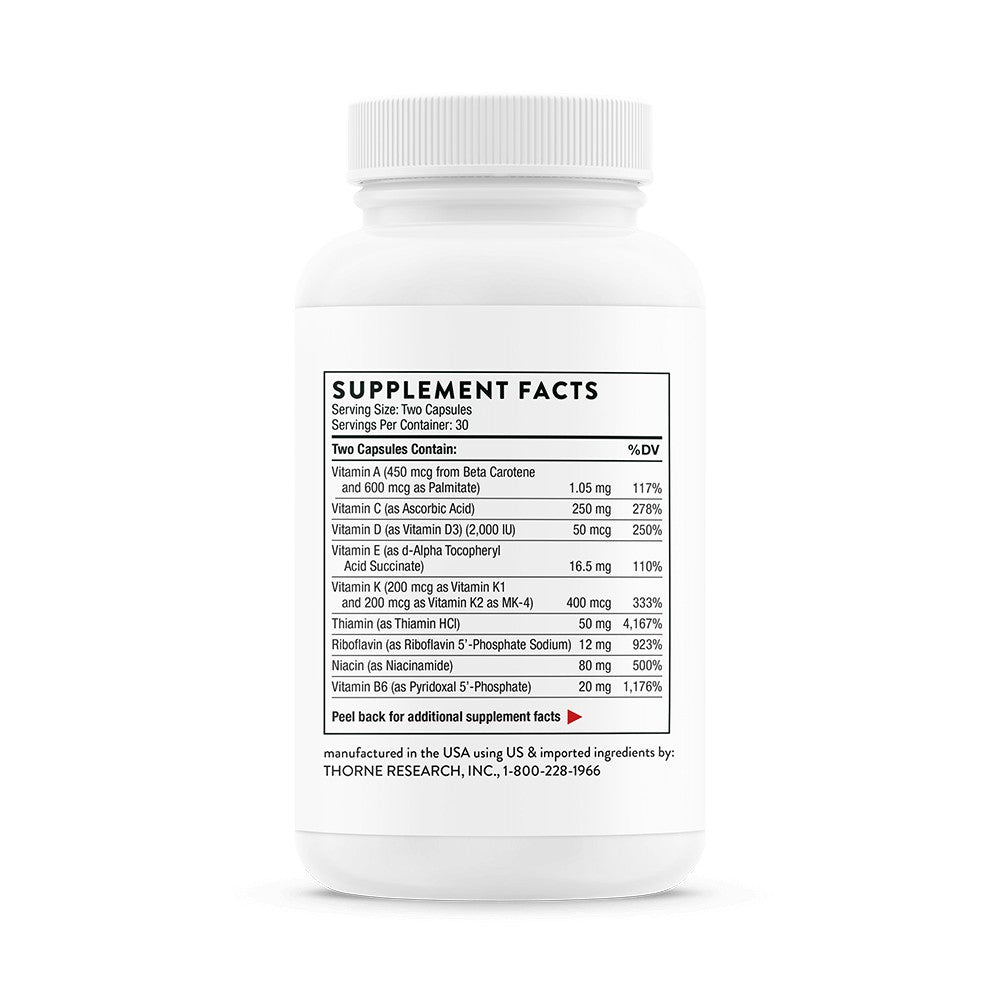 Thorne Basic Nutrients 2/Day - NSF Certified for Sport